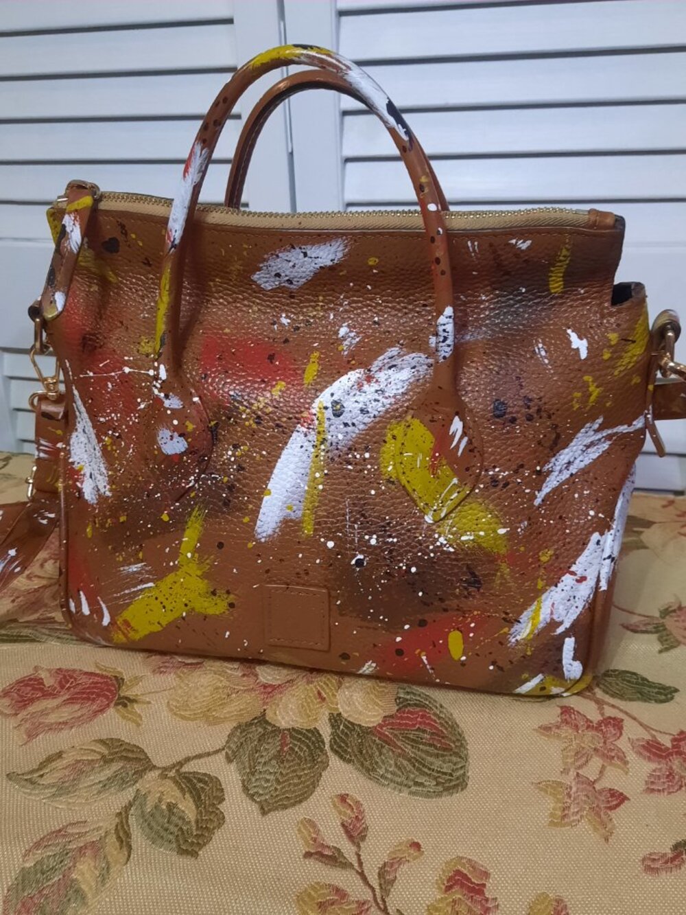 Dooney & Bourke Dipinta Inspired Hand Painted Satchel Cross Listed. - Picture 2 of 16